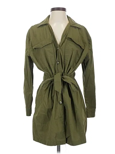 Pre-owned Zara Trenchcoat In Green