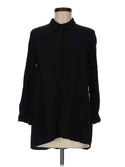 Pre-owned Zara Trf 3/4 Sleeve Blouse In Black