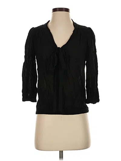 Pre-owned Zara Trf 3/4 Sleeve Blouse In Black