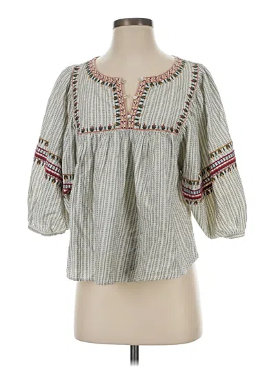 Pre-owned Zara Trf 3/4 Sleeve Blouse In Gray