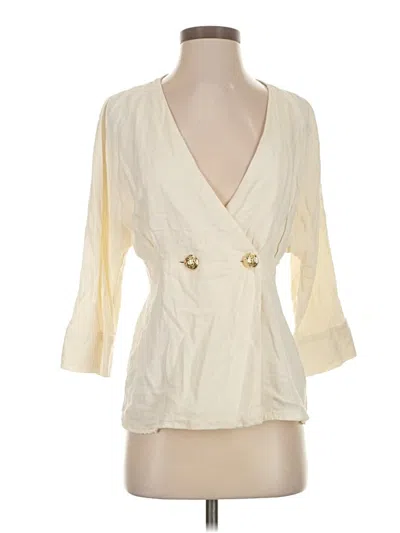 Pre-owned Zara Trf 3/4 Sleeve Blouse In Ivory