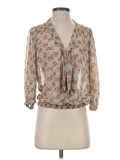 Pre-owned Zara Trf 3/4 Sleeve Blouse In Ivory