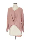 Zara Trf 3/4 Sleeve Blouse In Pink