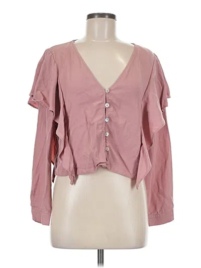 Pre-owned Zara Trf 3/4 Sleeve Blouse In Pink