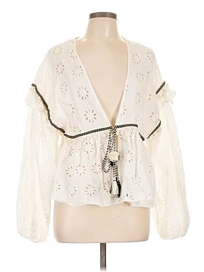 Pre-owned Zara Trf 3/4 Sleeve Blouse In White