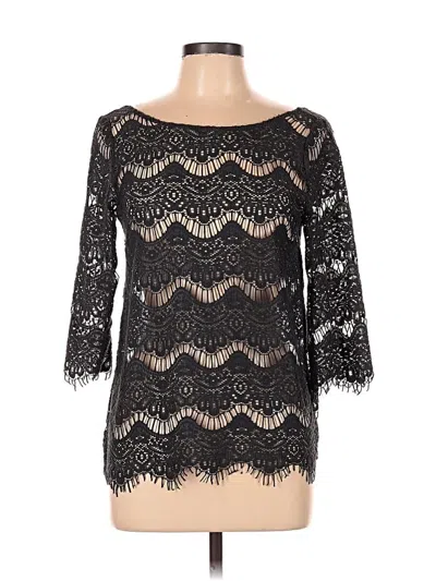 Pre-owned Zara Trf 3/4 Sleeve Top Black Boatneck Tops