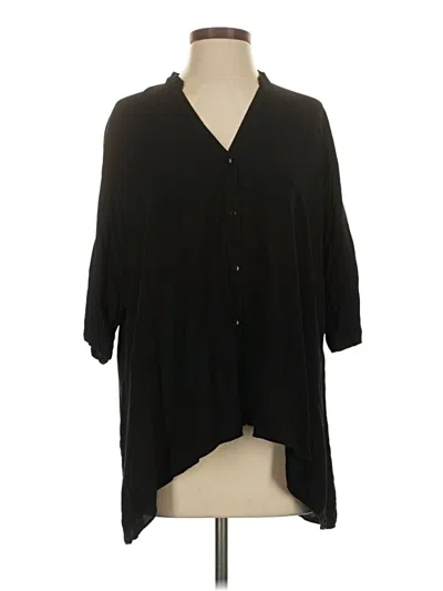 Pre-owned Zara Trf 3/4 Sleeve T-shirt In Black