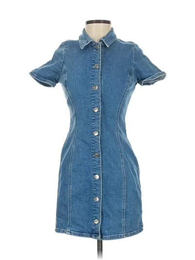 Pre-owned Zara Trf Casual Dress In Blue