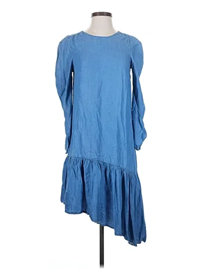 Pre-owned Zara Trf Casual Dress In Blue