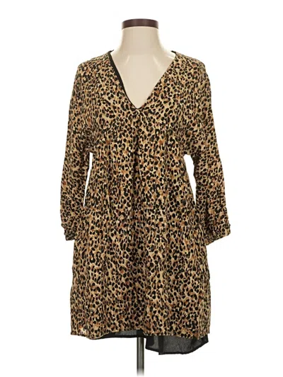 Pre-owned Zara Trf Casual Dress In Brown