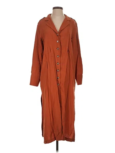 Pre-owned Zara Trf Casual Dress In Brown