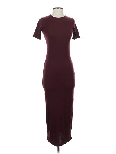 Pre-owned Zara Trf Casual Dress In Burgundy