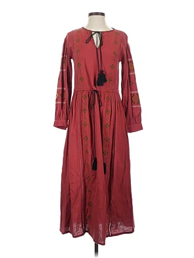 Pre-owned Zara Trf Casual Dress In Burgundy