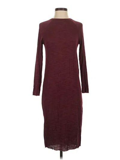 Pre-owned Zara Trf Casual Dress In Burgundy