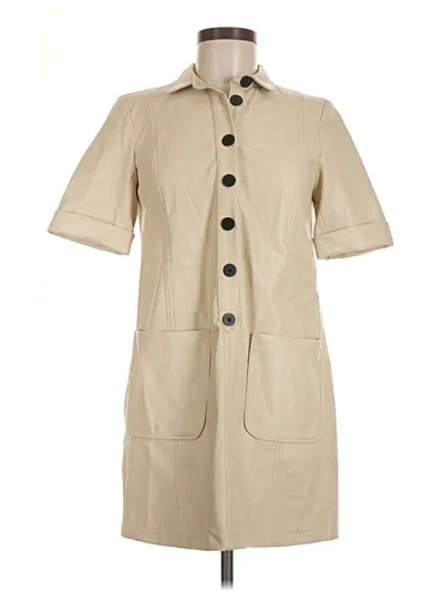 Pre-owned Zara Trf Casual Dress In Tan
