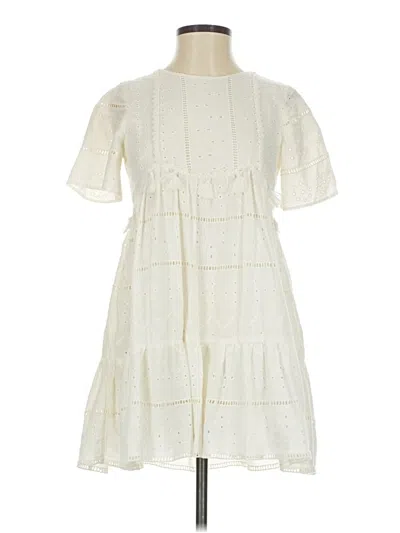 Pre-owned Zara Trf Casual Dress In White