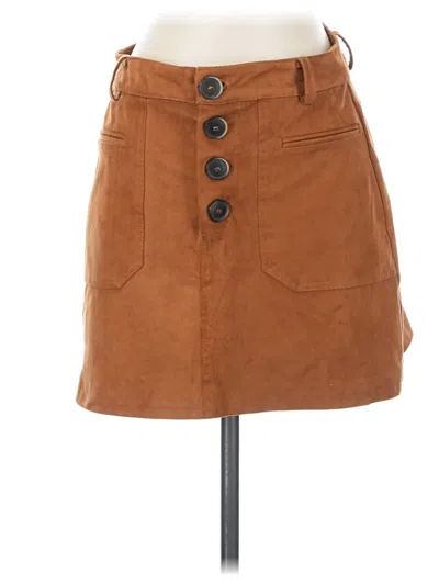 Pre-owned Zara Trf Casual Skirt In Brown