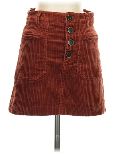 Pre-owned Zara Trf Casual Skirt In Burgundy