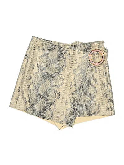 Pre-owned Zara Trf Casual Skirt In Gold