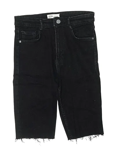 Pre-owned Zara Trf Denim Shorts In Black