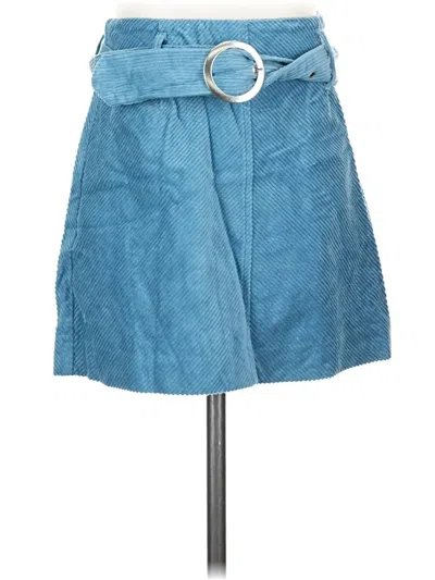 Pre-owned Zara Trf Denim Skirt In Blue