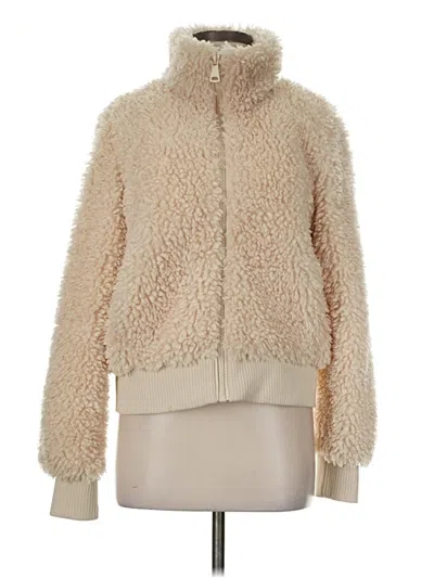 Pre-owned Zara Trf Faux Fur Jacket In Ivory