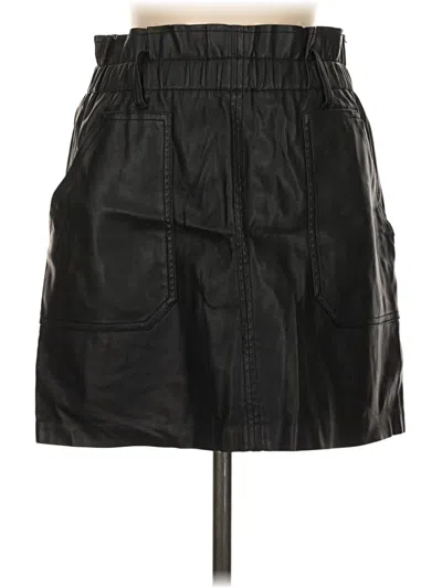 Pre-owned Zara Trf Faux Leather Skirt In Black