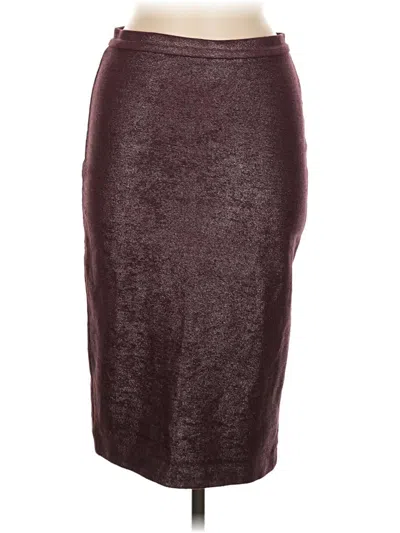 Pre-owned Zara Trf Formal Skirt In Burgundy