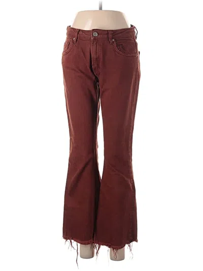 Pre-owned Zara Trf Jeans In Burgundy