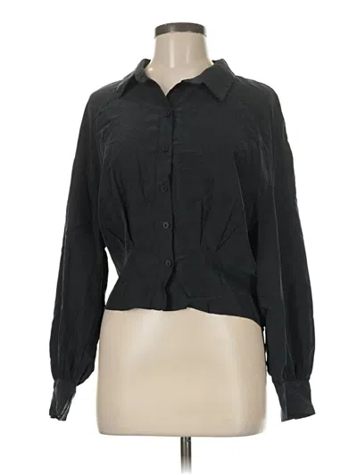 Pre-owned Zara Trf Long Sleeve Blouse In Black