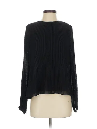Pre-owned Zara Trf Long Sleeve Blouse In Black