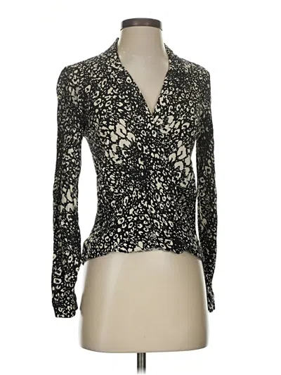 Pre-owned Zara Trf Long Sleeve Blouse In Black