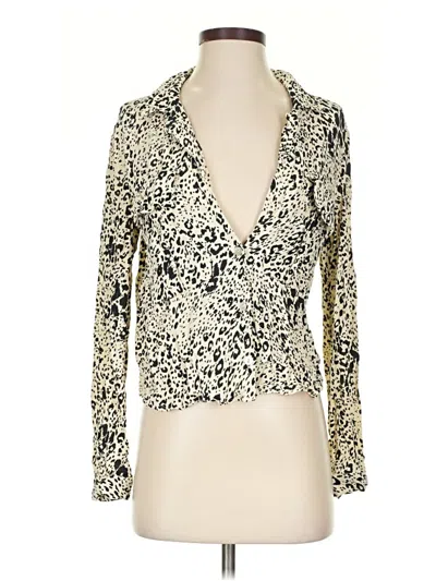 Pre-owned Zara Trf Long Sleeve Blouse In Ivory
