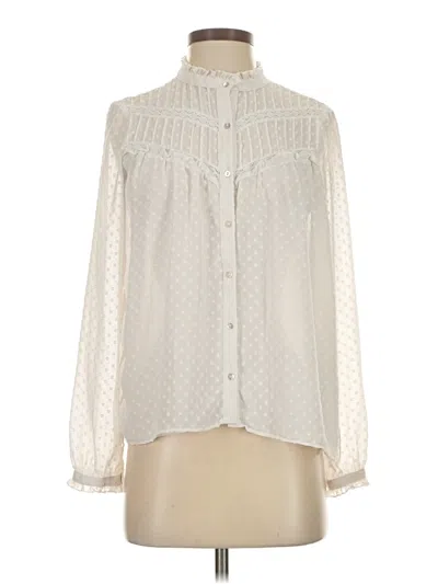 Pre-owned Zara Trf Long Sleeve Blouse In Ivory