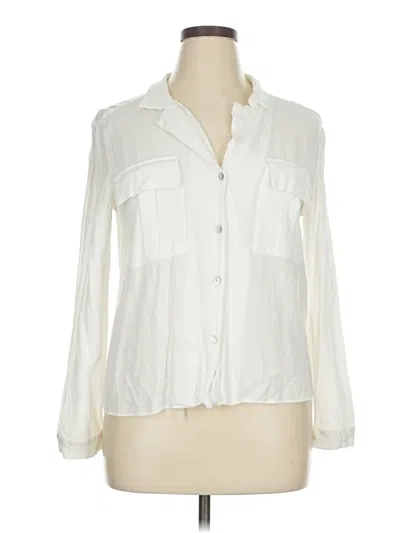 Pre-owned Zara Trf Long Sleeve Blouse In Ivory