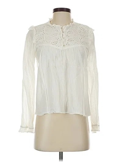 Pre-owned Zara Trf Long Sleeve Blouse In Ivory