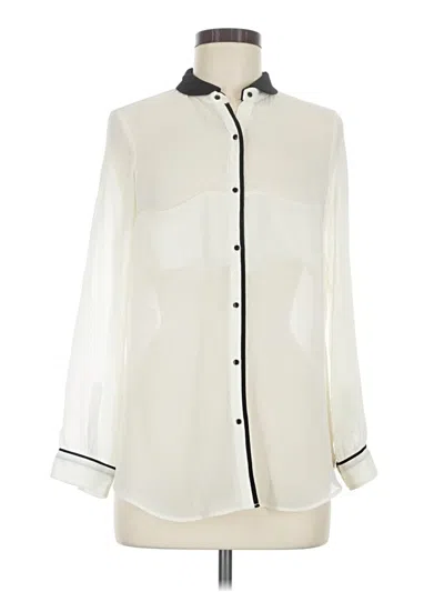 Pre-owned Zara Trf Long Sleeve Blouse In Ivory