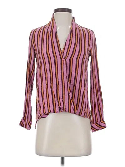 Pre-owned Zara Trf Long Sleeve Blouse In Purple