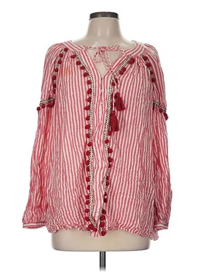 Pre-owned Zara Trf Long Sleeve Blouse In Red