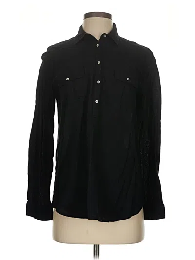 Pre-owned Zara Trf Long Sleeve Button Down Shirt In Black