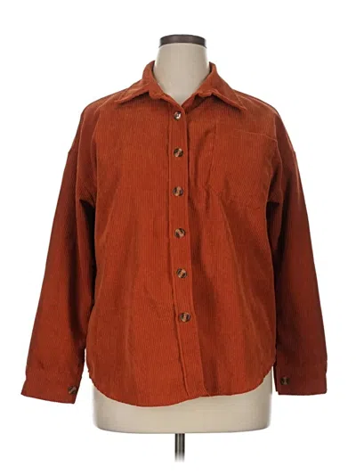 Pre-owned Zara Trf Long Sleeve Button Down Shirt In Brown
