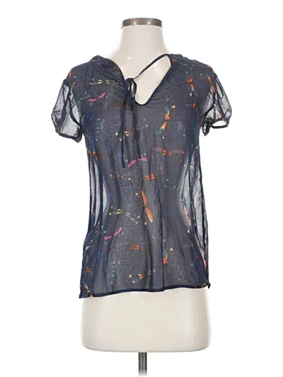 Pre-owned Zara Trf Short Sleeve Blouse In Gray