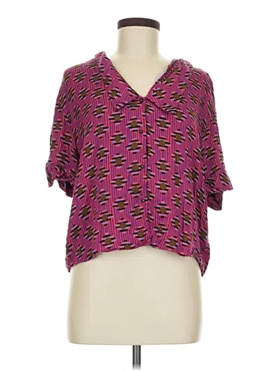 Pre-owned Zara Trf Short Sleeve Blouse In Purple