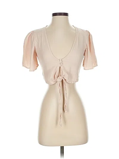 Pre-owned Zara Trf Short Sleeve Blouse In White