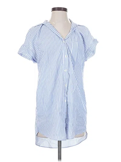 Pre-owned Zara Trf Short Sleeve Button Down Shirt In Blue