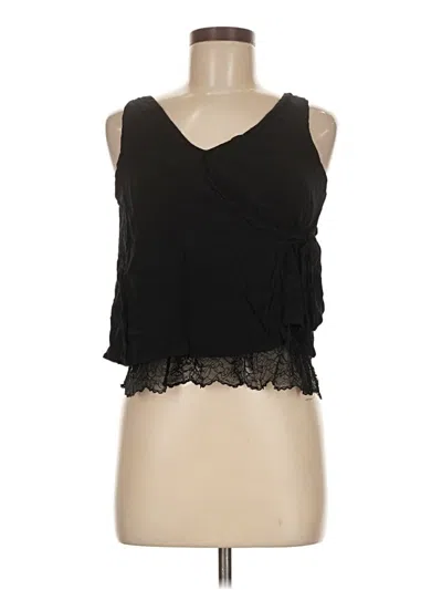 Pre-owned Zara Trf Sleeveless Blouse In Black