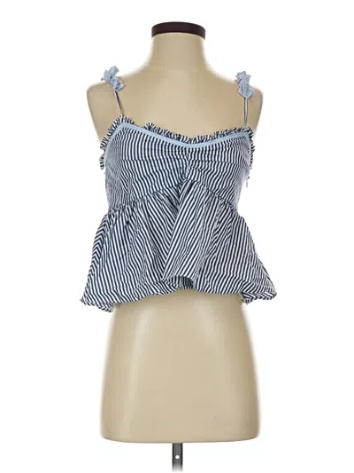 Pre-owned Zara Trf Sleeveless Blouse In Blue