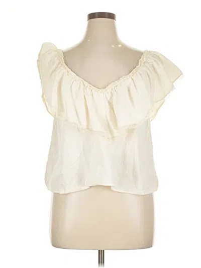 Pre-owned Zara Trf Sleeveless Blouse In White