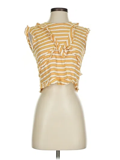 Pre-owned Zara Trf Sleeveless Blouse In Yellow