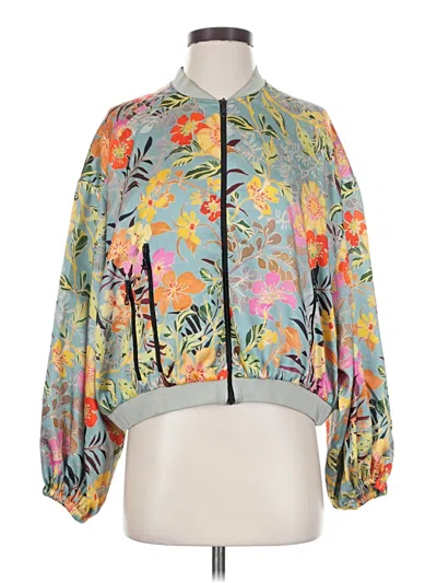 Pre-owned Zara Trf Track Jacket In Green